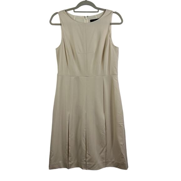J Crew 365 New Cream Wool Sheath Dress Size 8 Pleated Sleeveless Neutral Preppy - Picture 1 of 12